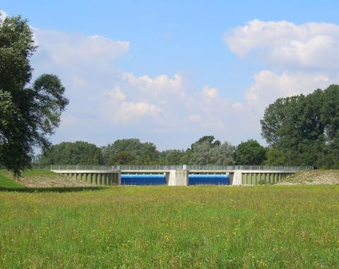 Ringdeich zur Rückhaltung von Hochwässern (Taschenpolder)